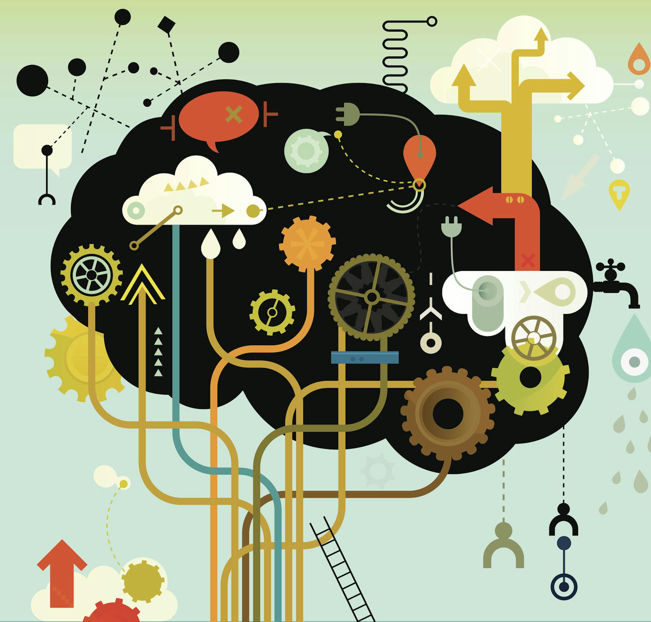 Brainstorming - Concept. Elements are on different layers.