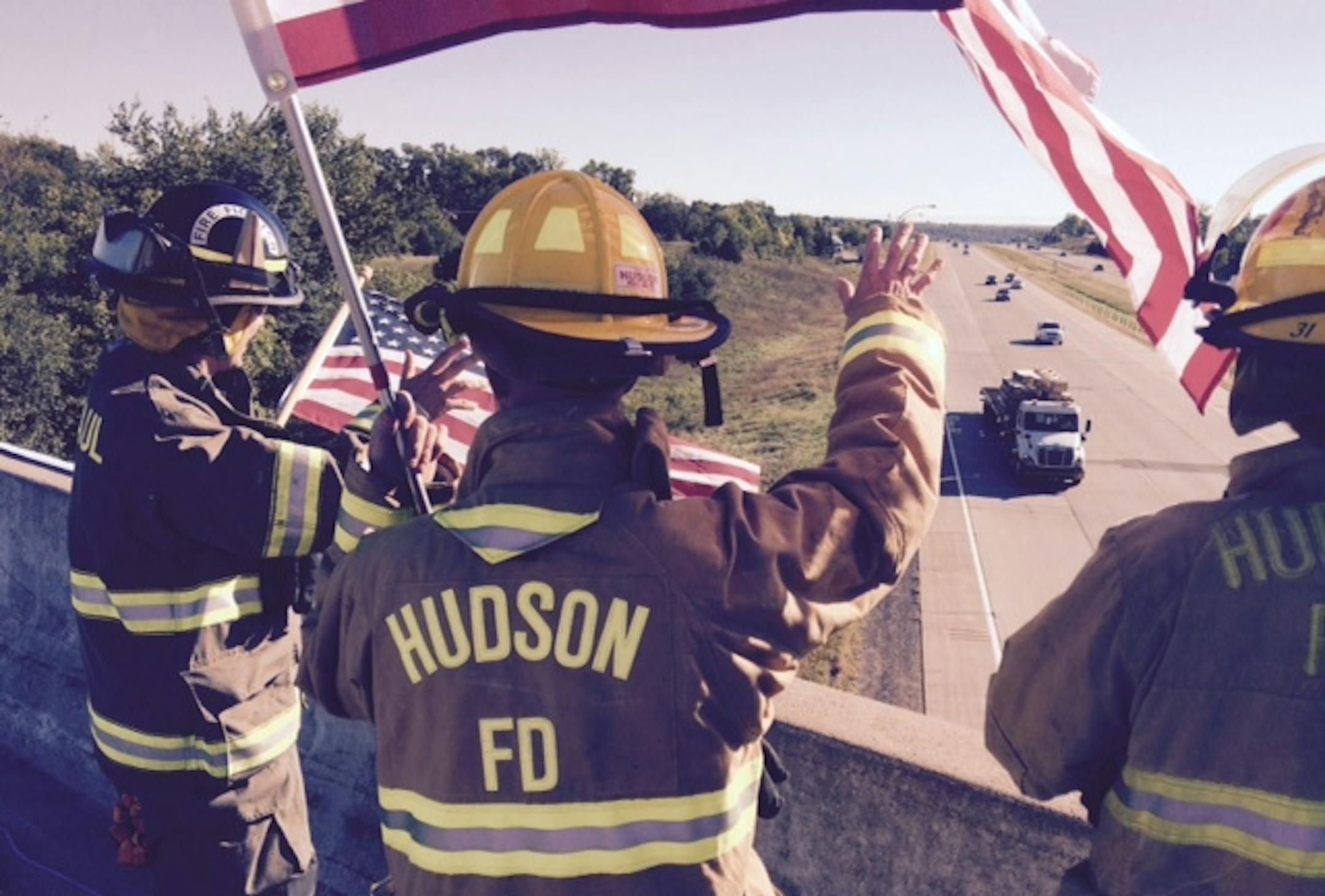 From left, firefighter Jeff Ernewein of North St. Paul, and Hudson Wisconsin firefighters Mike Anderson and Charlie Smith.