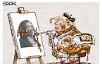 Sack cartoon: Trump portrays the Kamala Harris selection