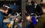Students, including Will Curtis of Red Wing, left, practiced their welding technique.