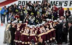 Minnesota Duluth players celebrated their 2018 NCAA championship at Xcel Energy Center. Will the Bulldogs repeat in Buffalo? One player will have a lo