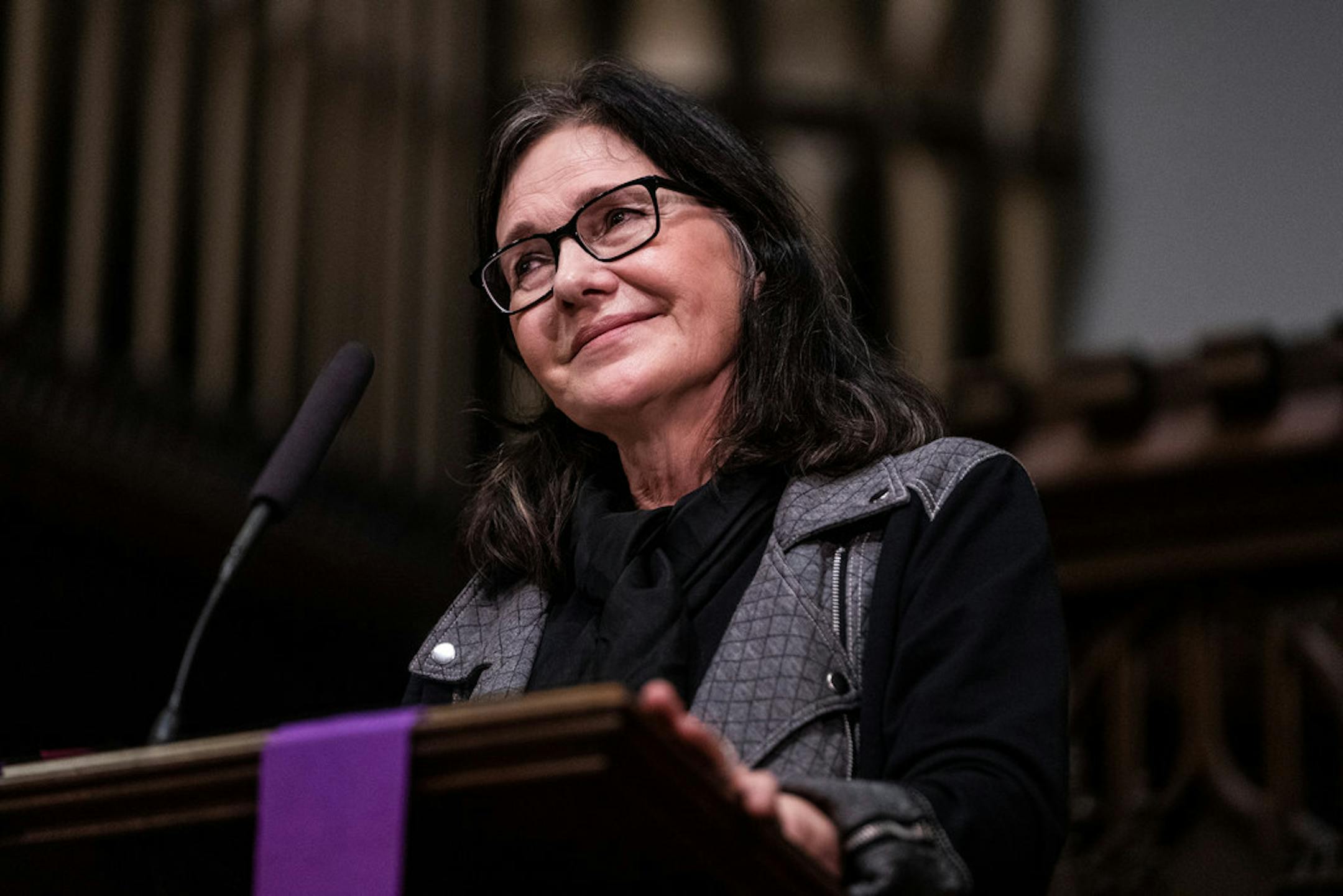 Louise Erdrich reads from her new novel, "The Night Watchman," in March. Photo by Star Tribune Richard Tsong-Taatarii