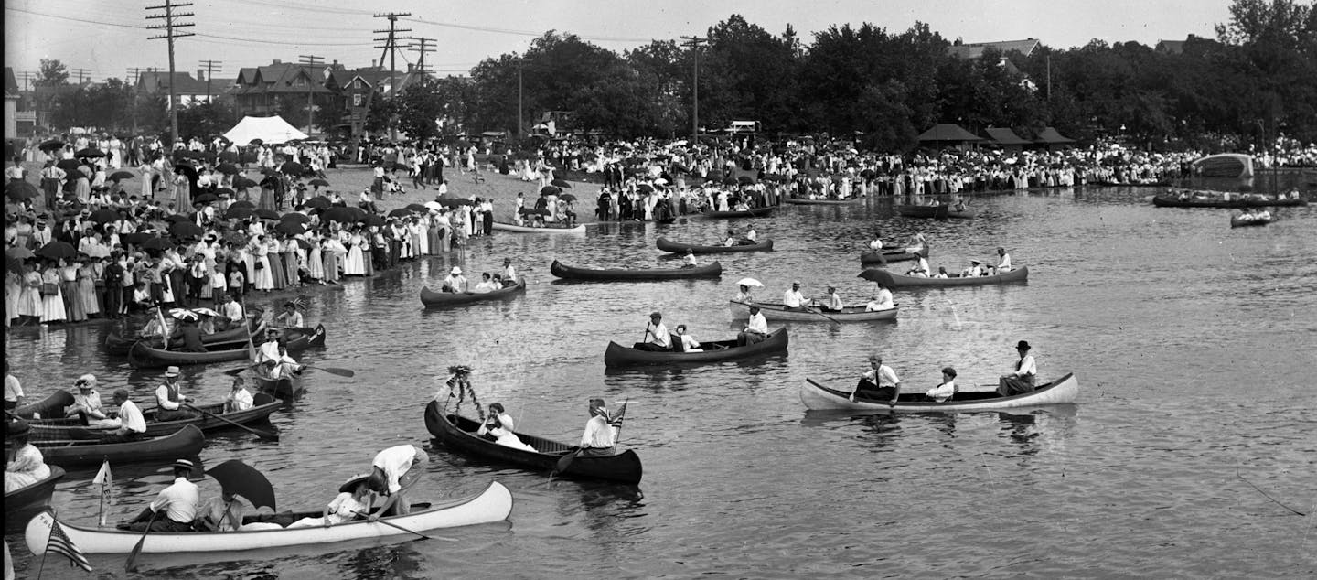 Lake Calhoun was teeming with canoes by 1912, when Minneapolis stopped issuing permits for vessels with suggestive names such as Win-kat-us and Ilgetu.