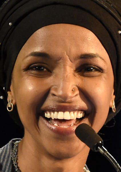Democrat Ilhan Omar speaks after winning in Minnesota's 5th Congressional District race during the election night event held by the Democratic Party T