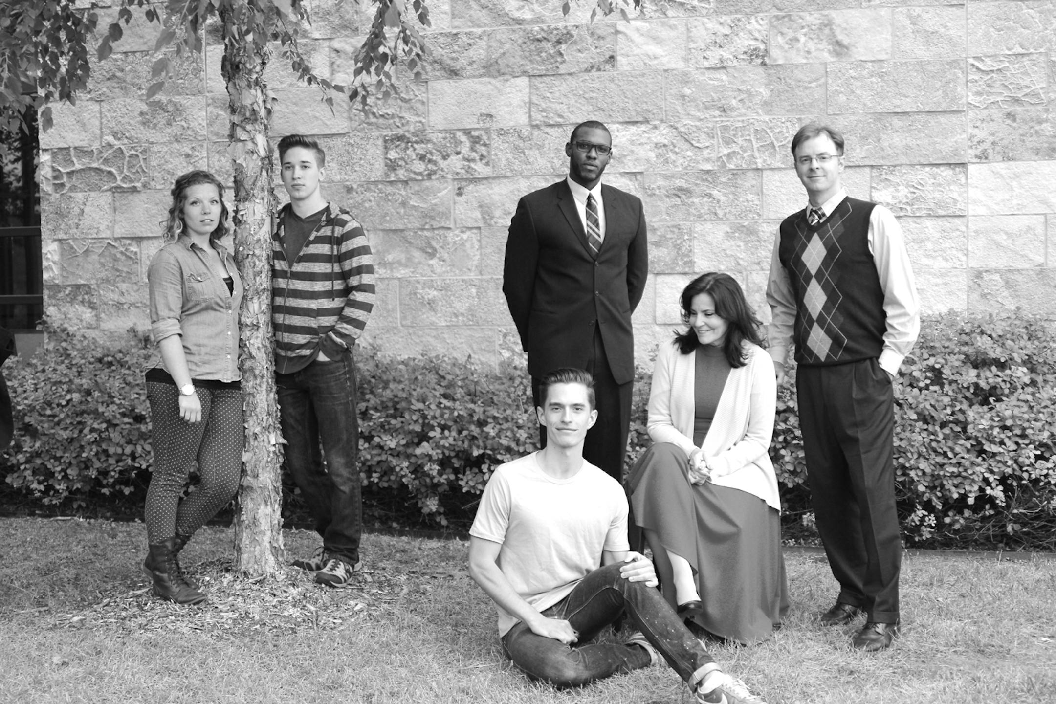 L-R: Aly Westberg as Natalie, Erin Patrick Miller as Henry, Dominique Wooten as Dr. Madden, Karen Weber as Diana, Sean Dooley as Dan and Blake Rhiner as Gabe (seated).