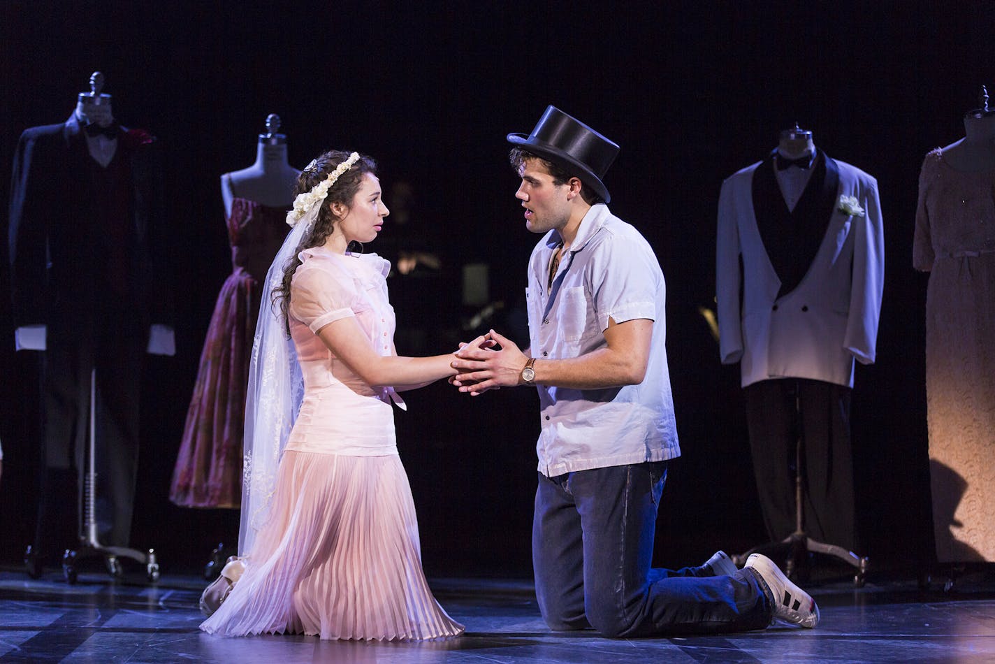 Mia Pinero (Maria) and Marc Koeck (Tony) in the Guthrie Theater&#xed;s production of "West Side Story."
Photo by T. Charles Erickson.