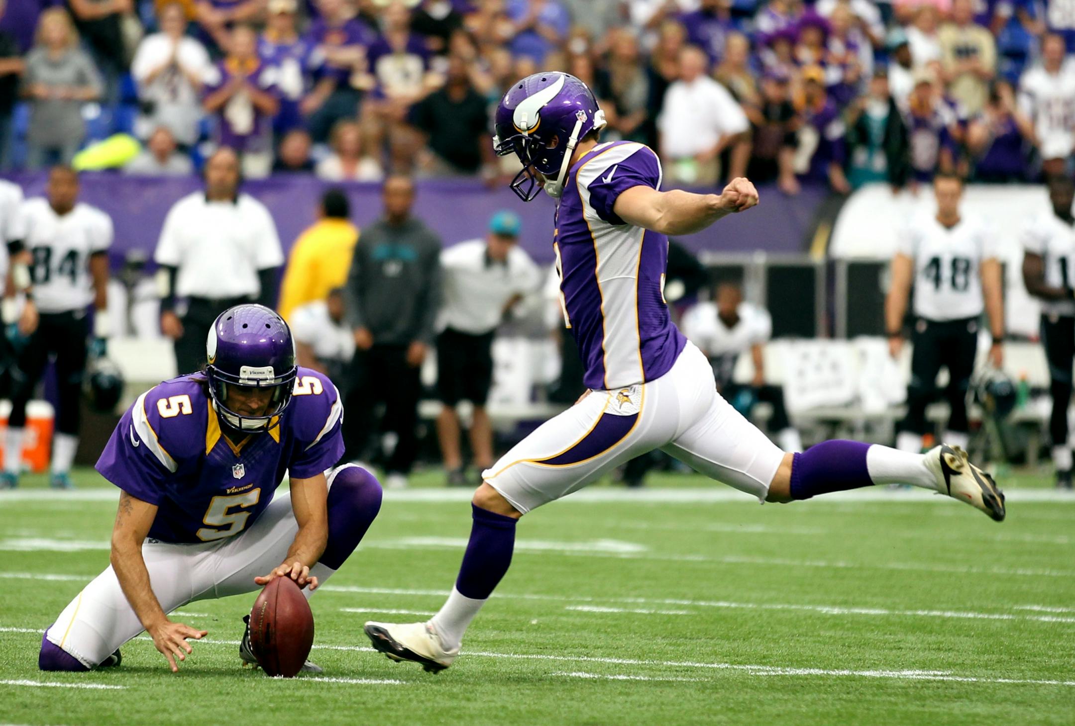 Rookie kicker Blair Walsh stepped into a 38-yard field goal in overtime. The celebration didn't come until Jacksonville was stopped on downs.