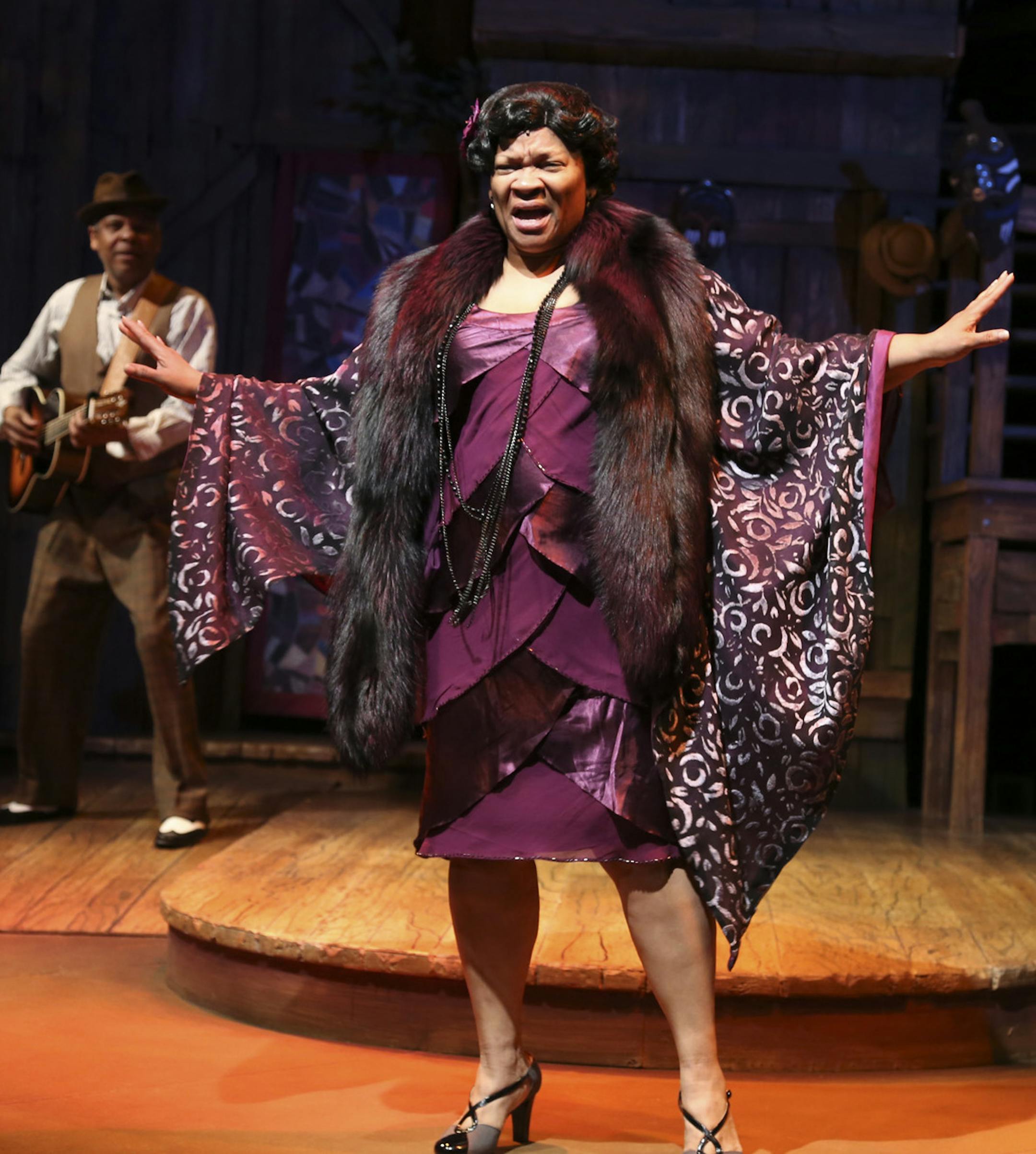 Jevetta Steele who plays Blues Speak Woman, sang during rehearsal of "Spunk" at the Pemubra Theater in St. Paul , Min., Wednesday, March 6, 2013. ] (KYNDELL HARKNESS/STAR TRIBUNE) kyndell.harkness@startribune.com ORG XMIT: MIN1303102231410017