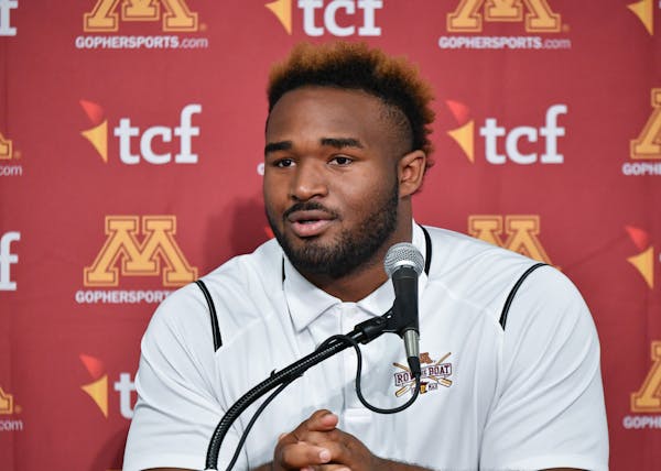 NO SENIOR SKIPPING Defensive tackle Steven Richardson is a four-year Gophers starter being pushed to prove himself again.