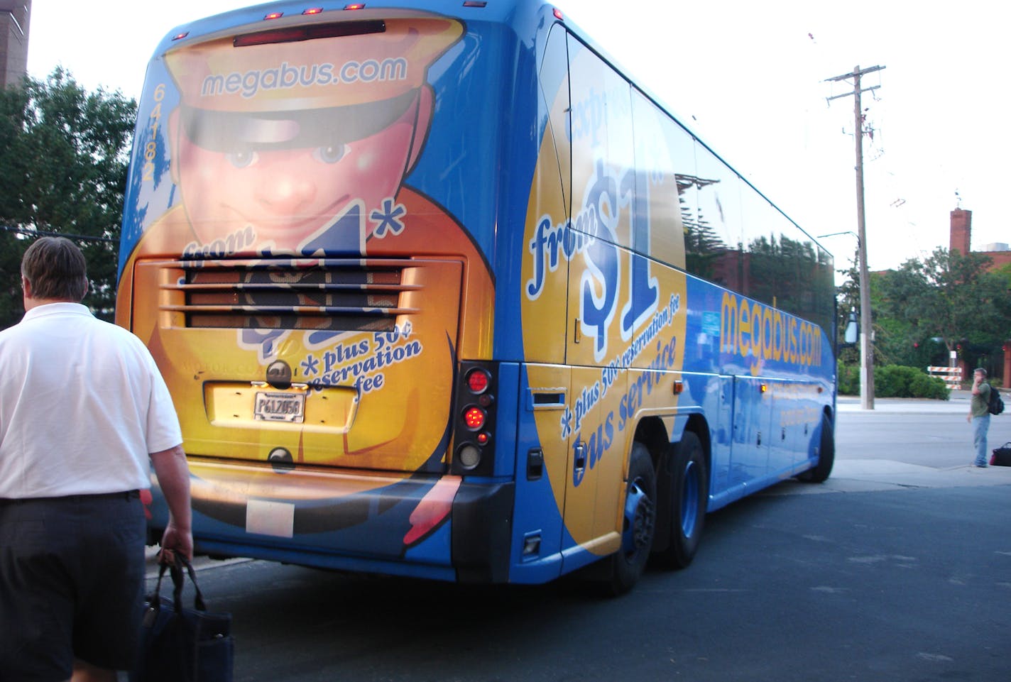 The Megabus pulled away from the University of Minnesota station, after dropping off about half its passengers.