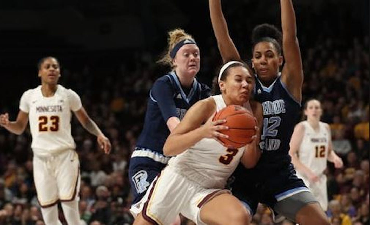 Five losses in six games have dropped Minnesota from the AP women's basketball Top 25.