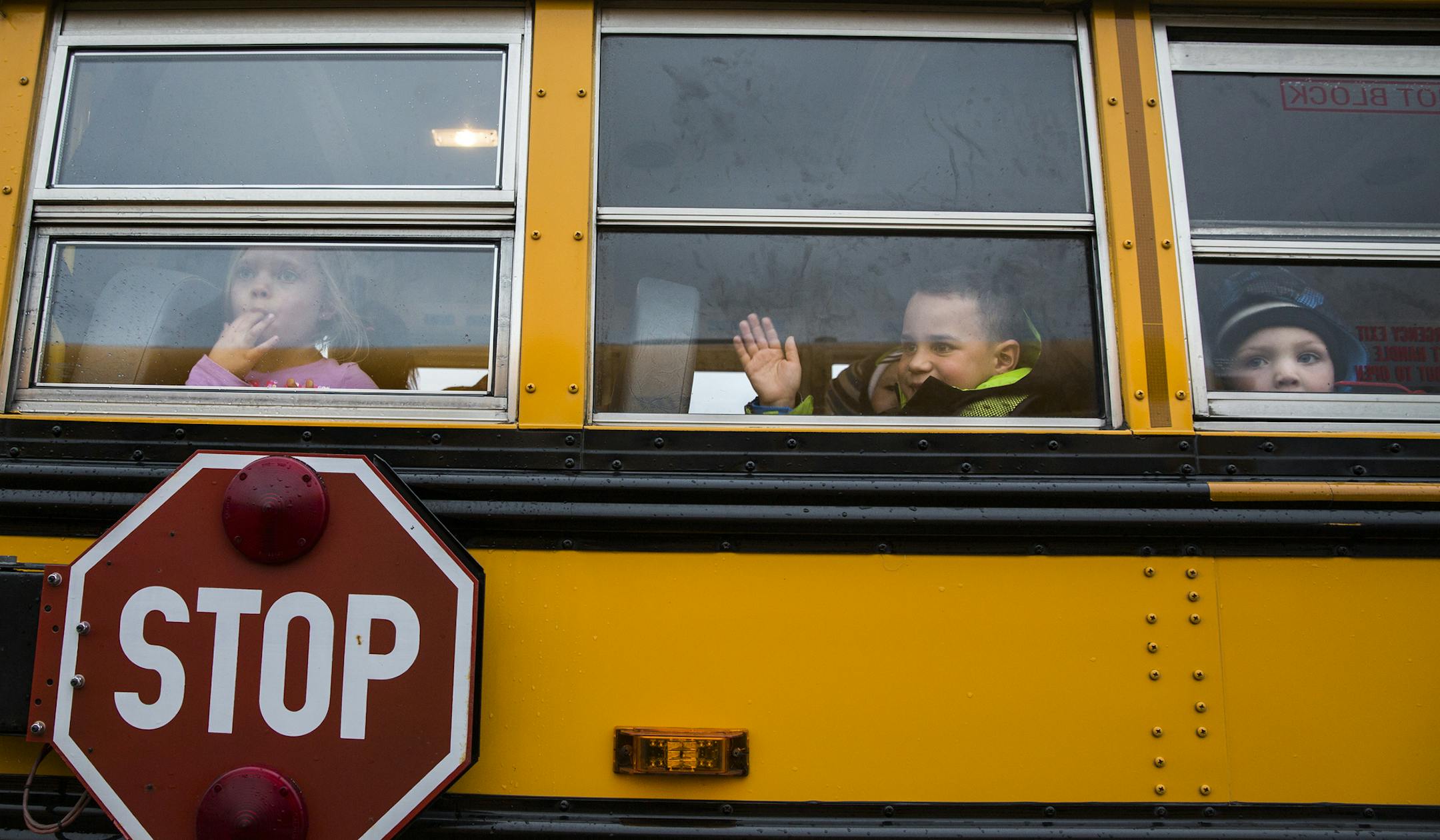 Students sit on the bus at the end of the school day at Eastview Elementary School in Lakeville on Wednesday, November 11, 2015. ] (LEILA NAVIDI/STAR TRIBUNE) leila.navidi@startribune.com