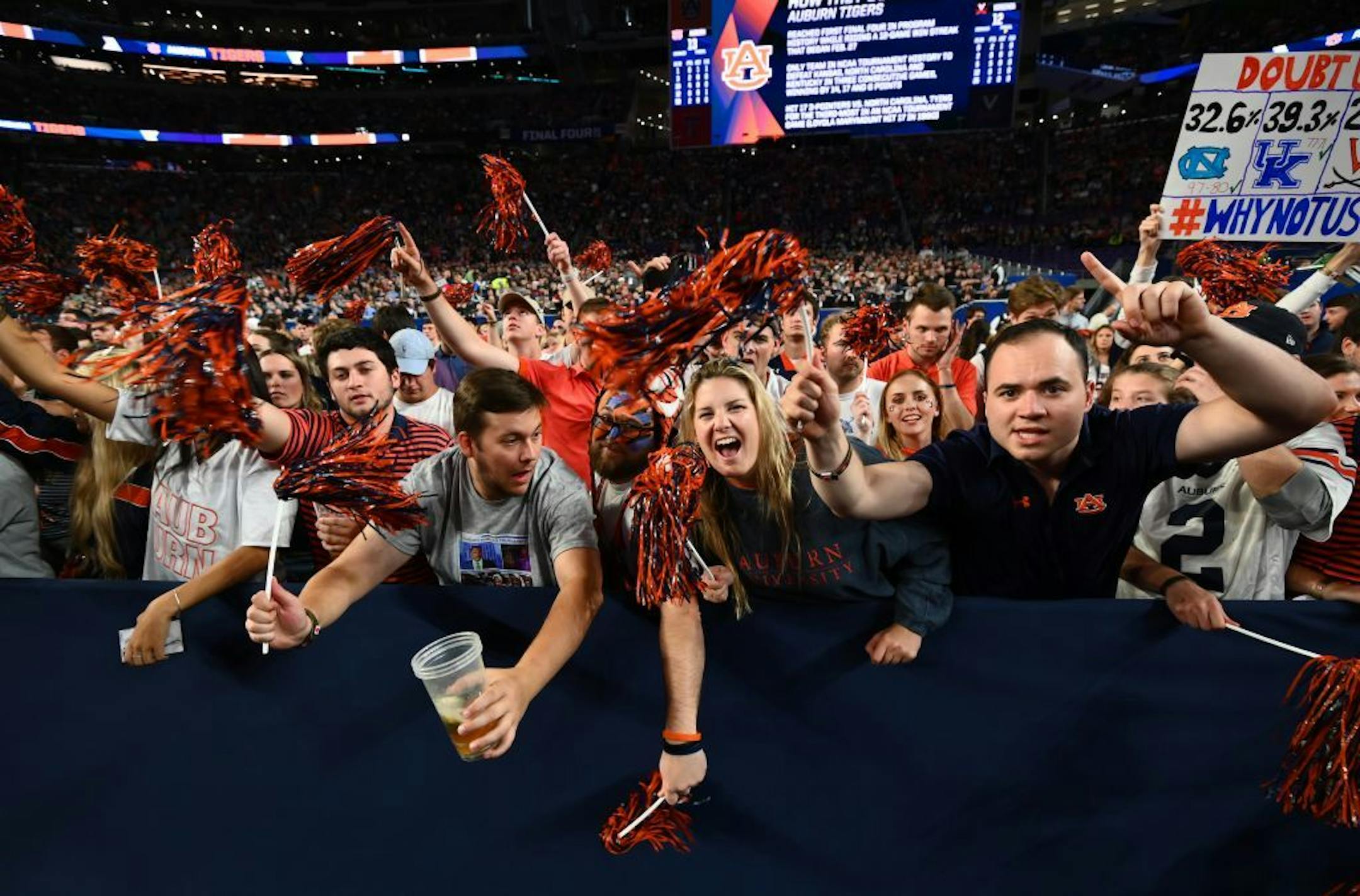 Auburn fans in the student section cheered for their team during the first half.