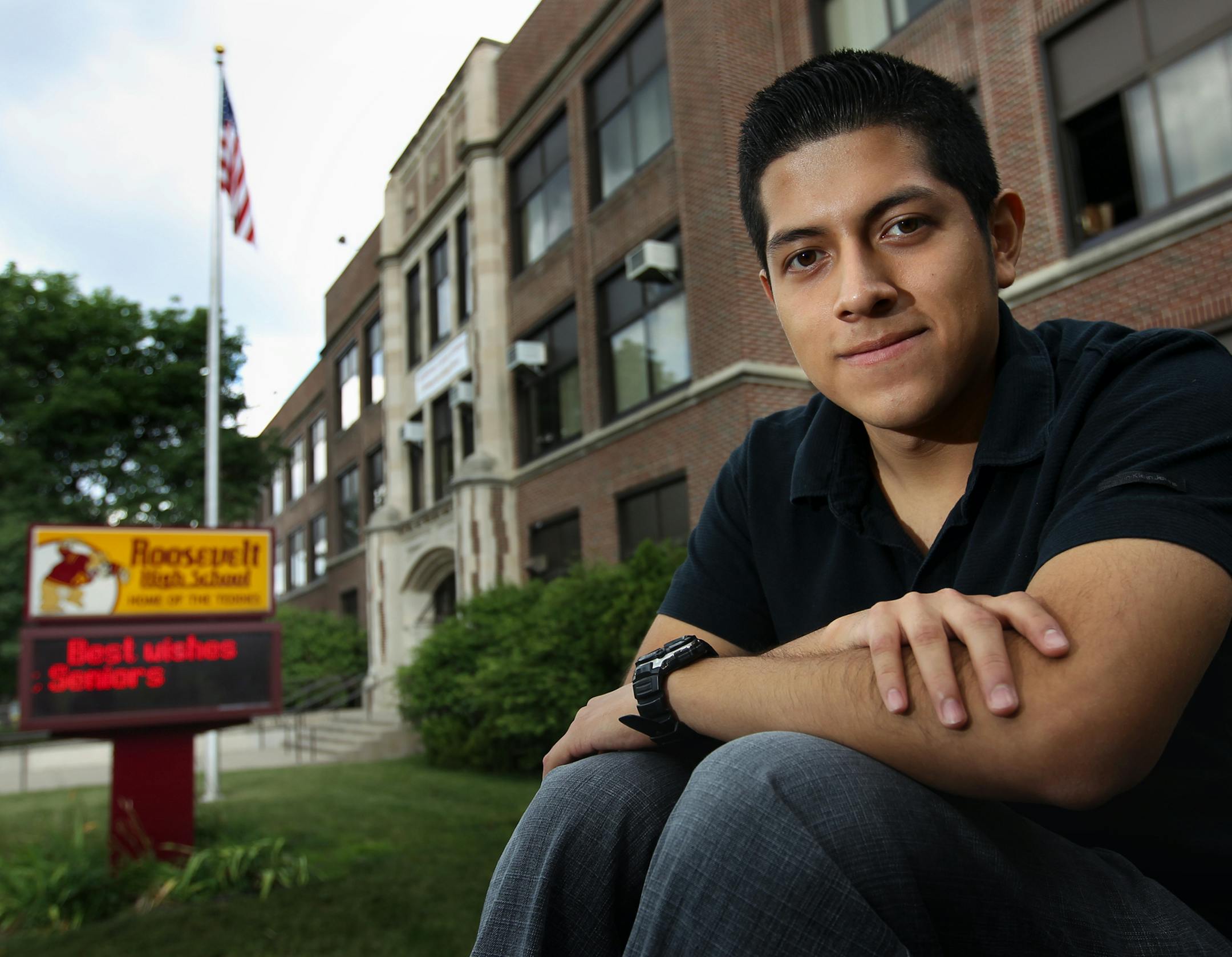 Roosevelt High School graduate, John Fernandez, 17, a participant in the pilot project this summer called "Summer Nudging," is headed for Bemidji State University in two weeks, to study computer science. ] Tom Wallace ‚Ä¢ twallace@startribune.com ASSIGNMENT #20030348A __ #MAGIC SAXO/SLUG #244963 NUDGE081513__ EXTRA INFO: Between the time students graduate from high school and start college in the fall, something mysterious happens. A number of would-be college students disappear