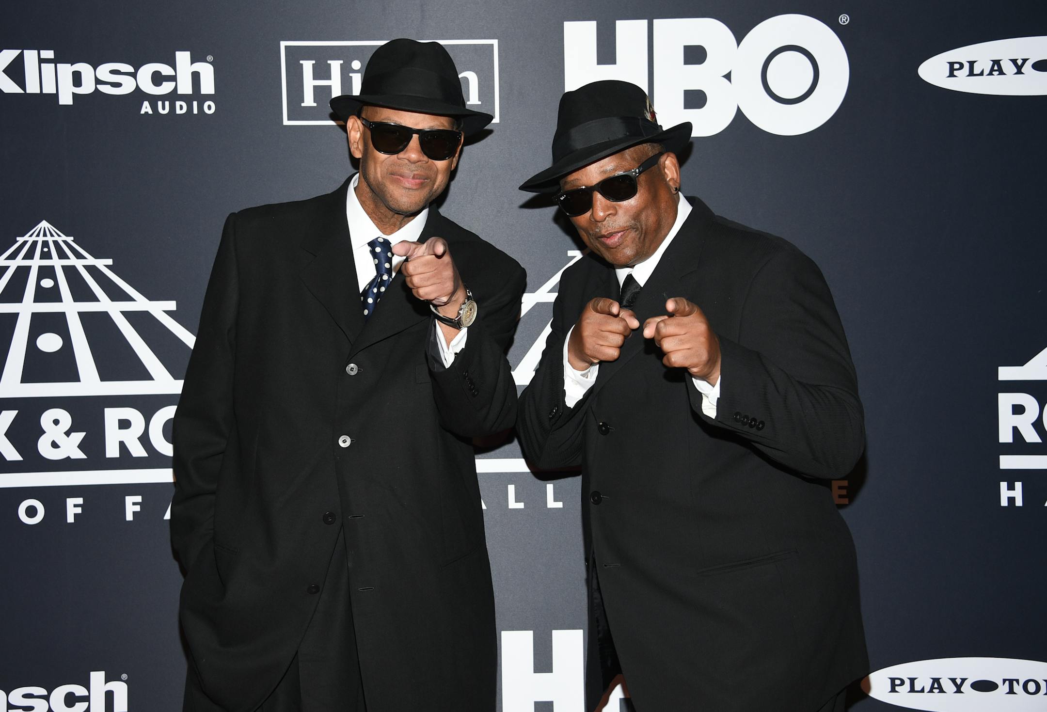 Music producers Jimmy Jam, left, and Terry Lewis attend the 2019 Rock & Roll Hall of Fame induction ceremony at the Barclays Center on Friday, March 29, 2019, in New York.