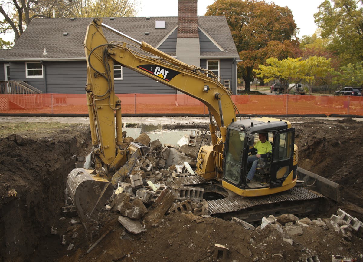 In a typical scene for Edina neighborhoods, a worker broke up a foundation on the 4300 block of Oakdale Avenue S.