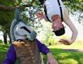 Pictured (l-r): Arthur Moss as Bottom, Timothy Daly as Puck in &#xeb;A Midsummer Night&#xed;s Dream&#xed; by the Classical Actors Ensemble. Photo cred