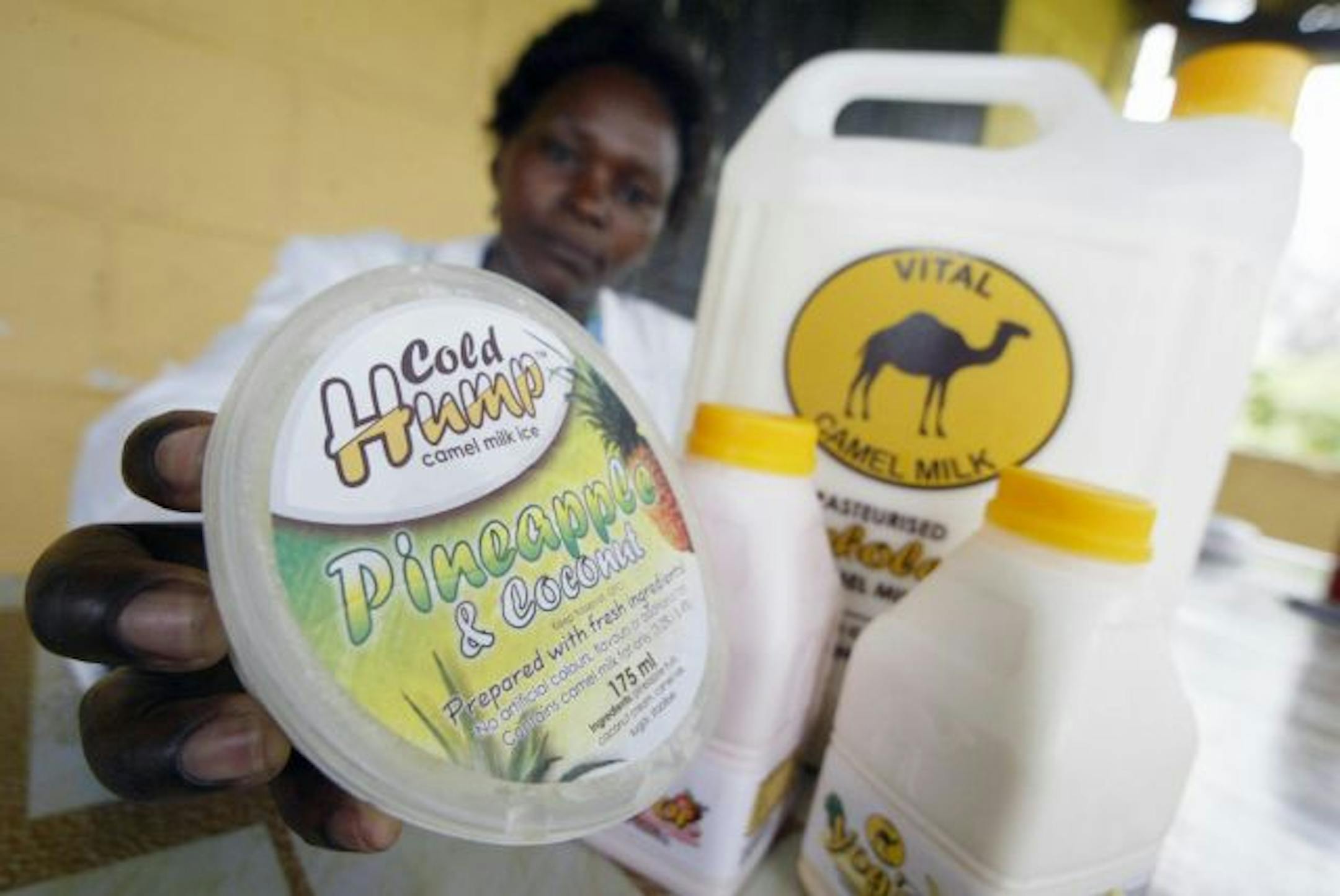 Camel milk products at a dairy in Nanyuki, 280 kilometers north of Nairobi, Kenya.