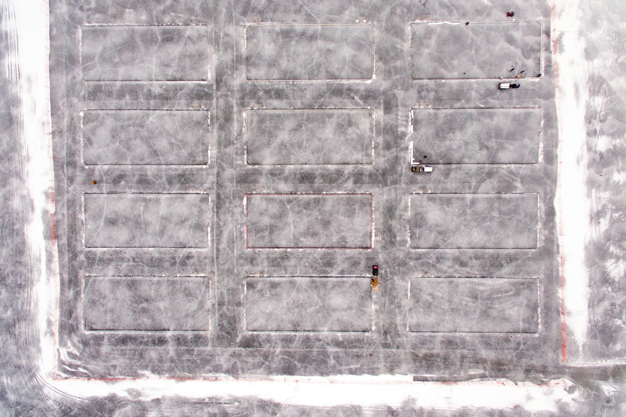 Rain from Thursday night into Friday morning made the ice on Lake Minnetonka unusable for playing Hockey Friday during the North American Pond Hockey Championship. ] (AARON LAVINSKY/STAR TRIBUNE) aaron.lavinsky@startribune.com The North American Pond Hockey Championship was held on Lake Minnetonka next to Maynard's on Friday, Jan. 20, 2017 in Excelsior, Minn.