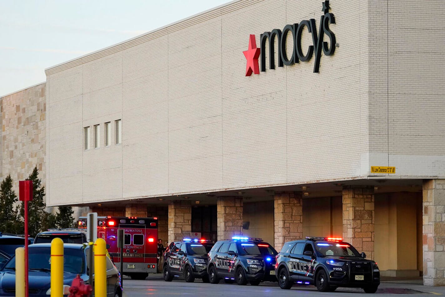 Police investigated a shooting at the Mayfair Mall, Friday, Nov. 20, 2020, in Wauwatosa, Wis.