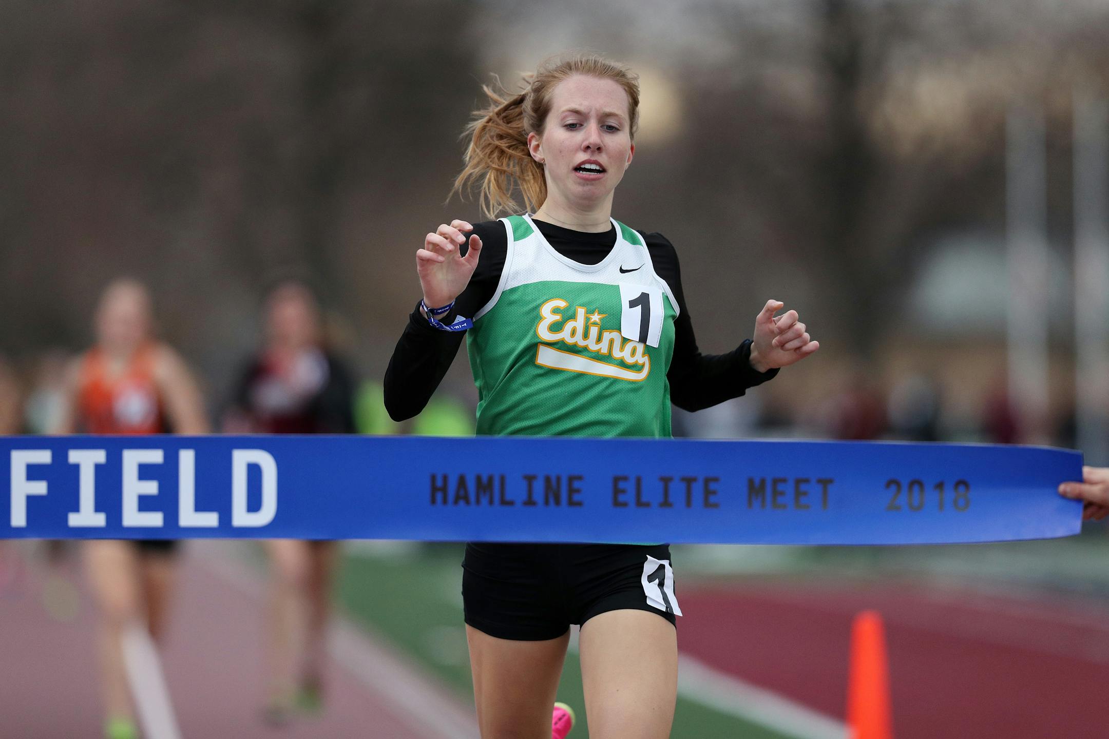 At Friday's Hamline Elite Meet, Edina's Emily Kompelien was the only athlete to win two individual events, taking first place in the 800- and 1,600-meter runs.