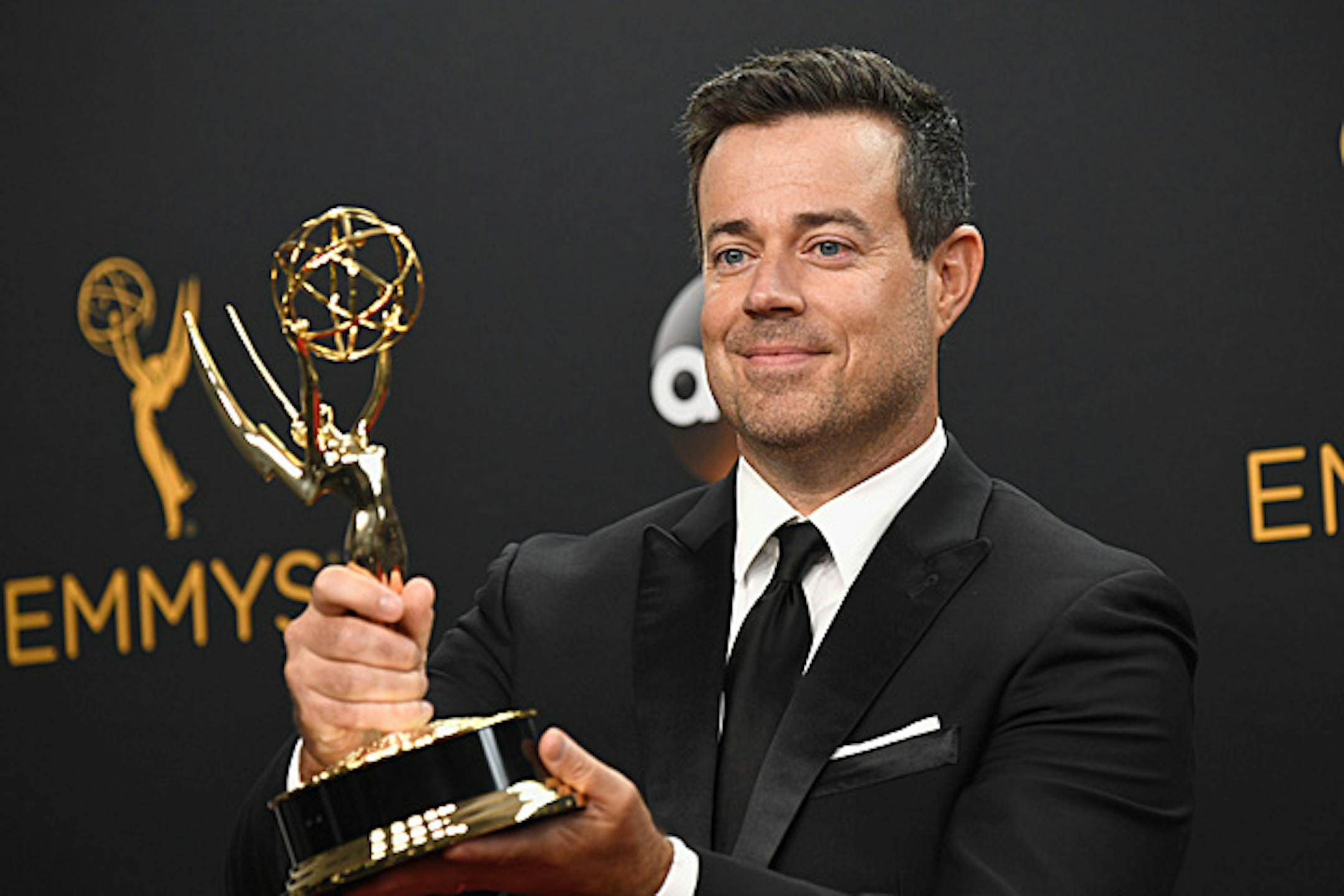 TV personality Carson Daly, winner of Best Reality Competition Program for "The Voice", poses in the press room during the 68th Annual Primetime Emmy Awards at Microsoft Theater on September 18 in Los Angeles.