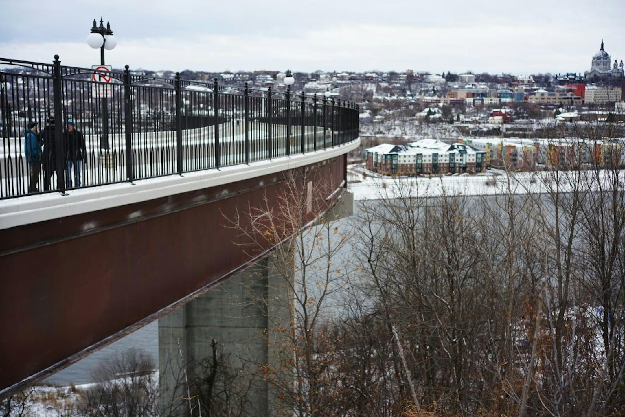 The reconstructed High Bridge has high railings to discourage suicides.
