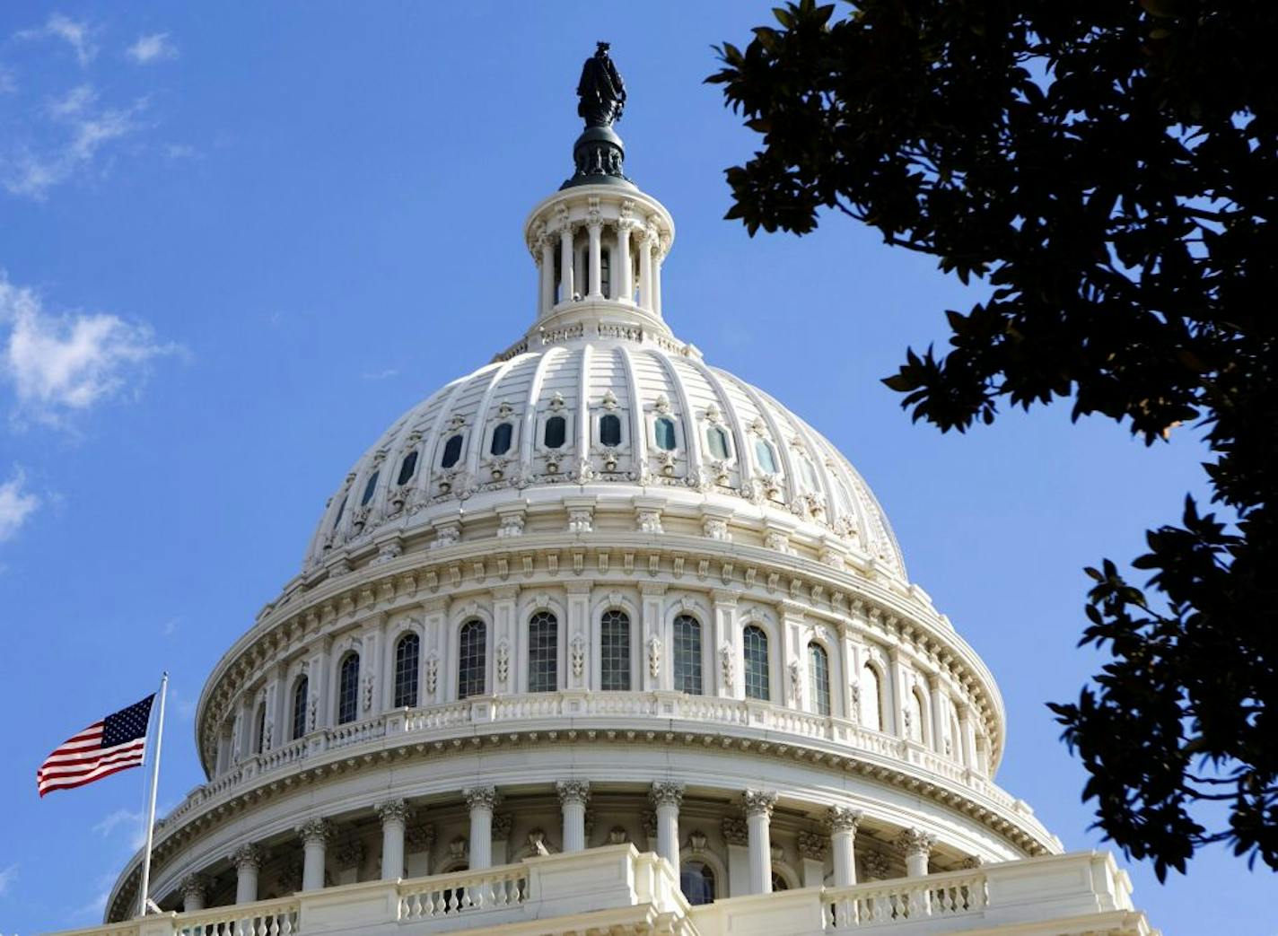 The American flag flies at the U.S. Capitol