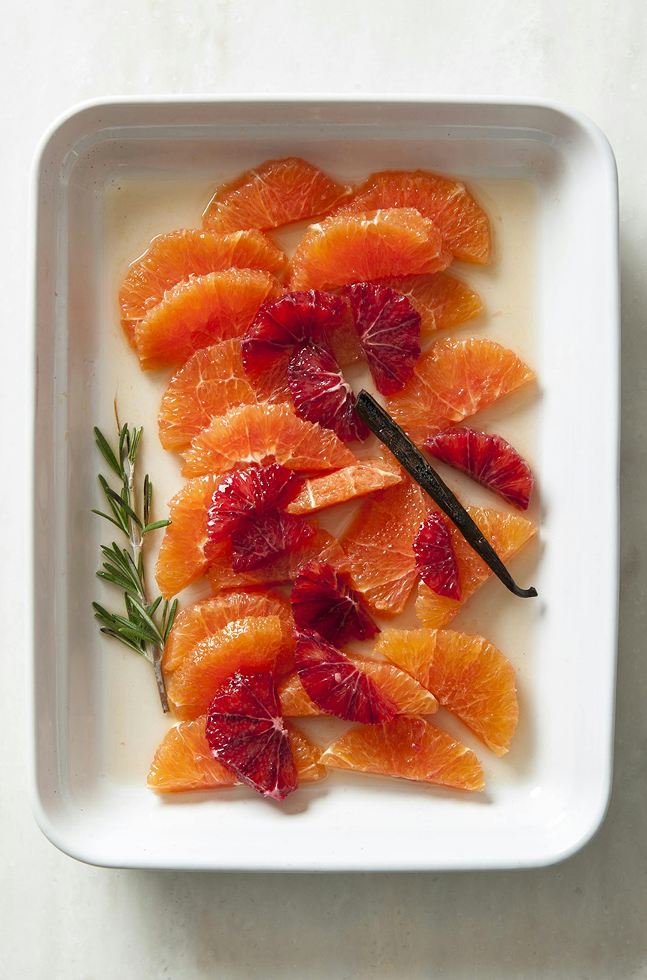 This mixed citrus salad uses Cara Cara and blood oranges.