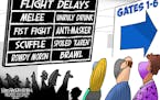 Editorial cartoon: Walt Handelsman on flight delays