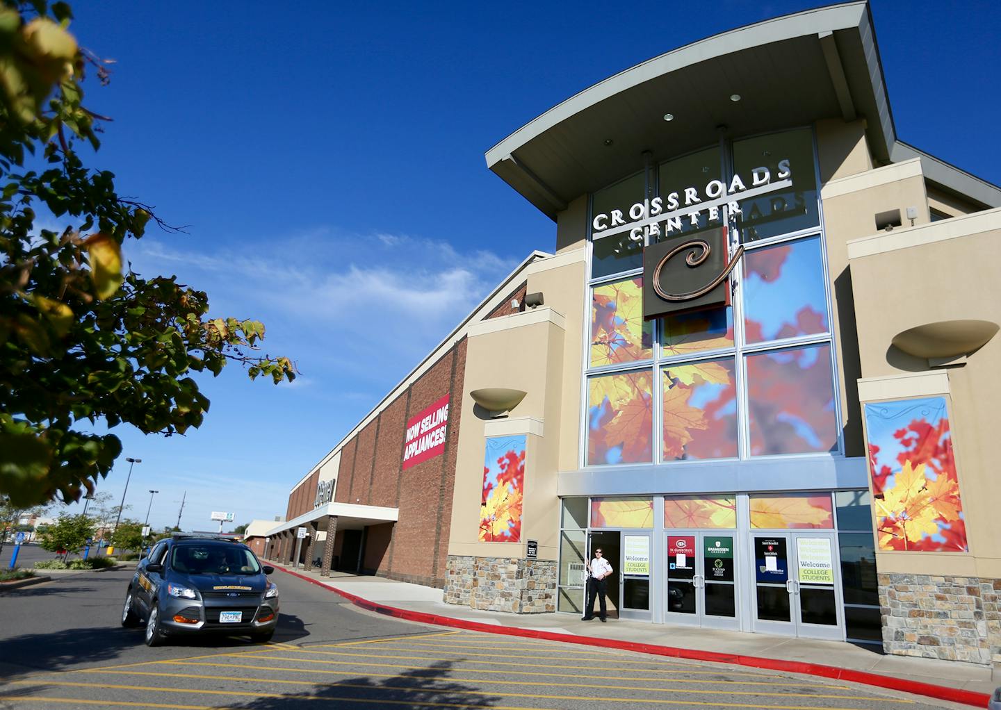 Crossroads Center mall, the main shopping center in St. Cloud, Minn., is shut down Sunday, Sept. 9, 2016 after eight people were stabbed the previous evening.