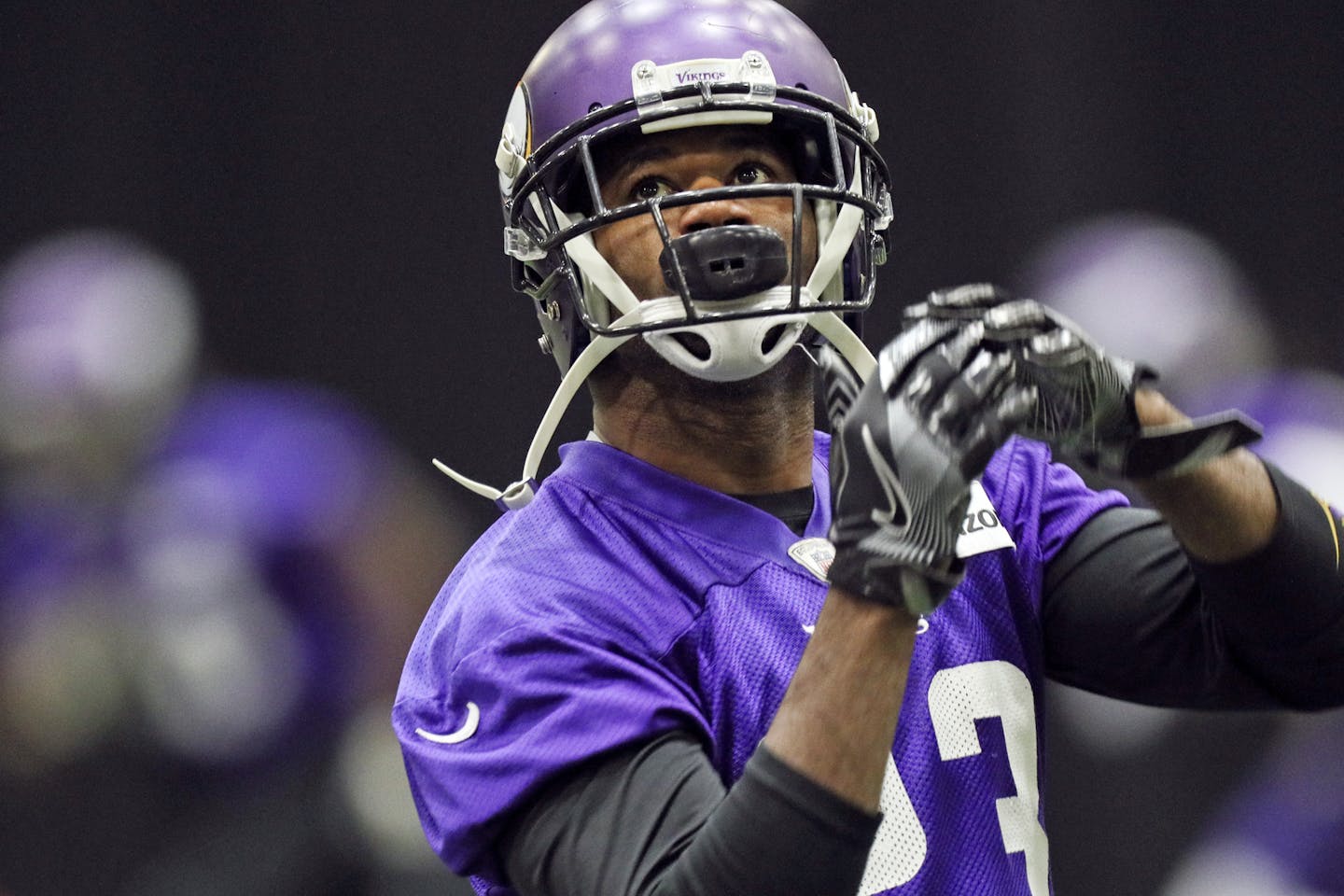 Vikings Terence Newman warms up during practice Thursday morning. ] BRIAN PETERSON &#x2022; brian.peterson@startribune.com
Eden Prairie, MN 01/18/18