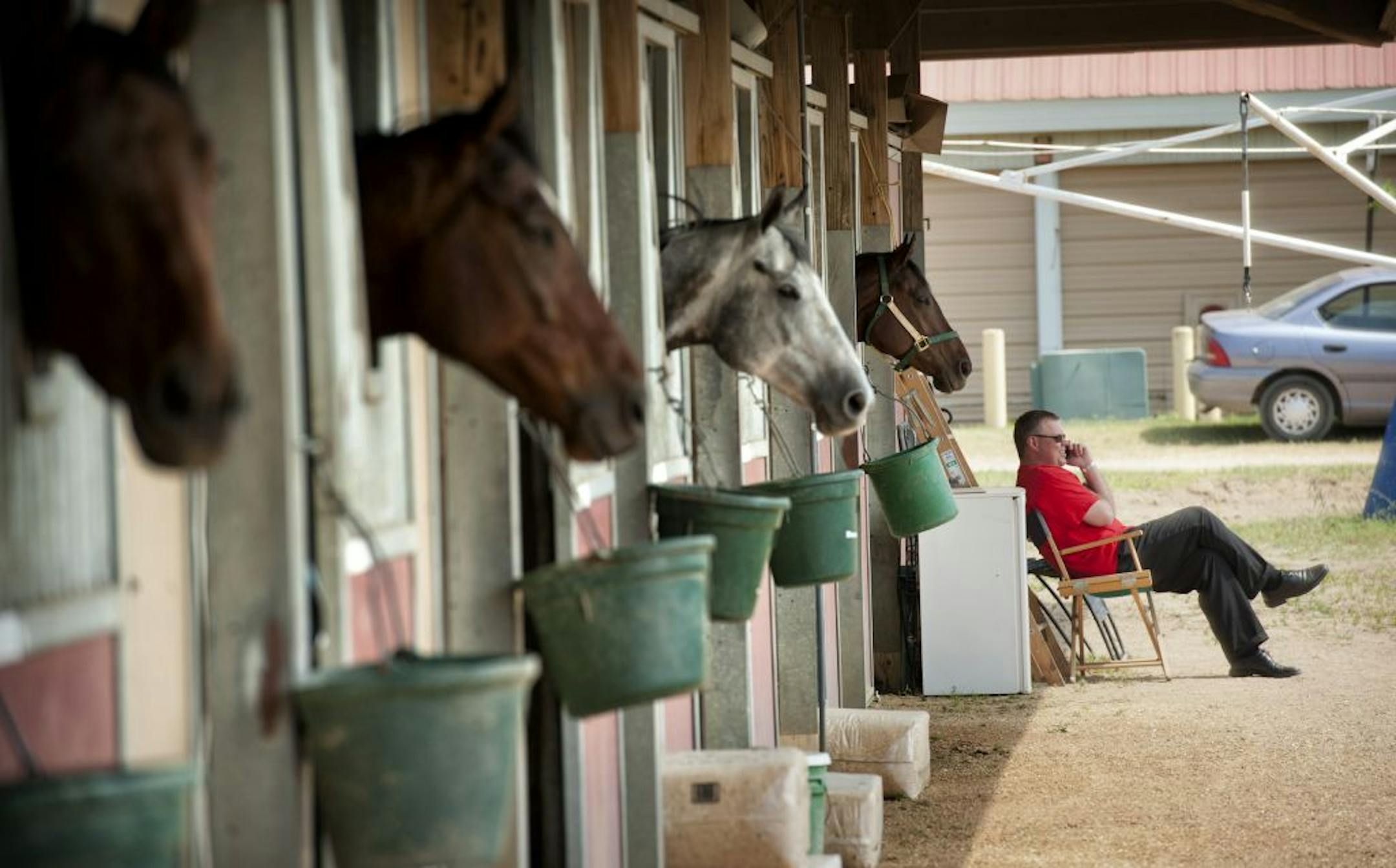 Horse owner Dan Kjorsvik has six horses at Canterbury Park. He used to keep 20 there but reduced the number as purses shrank year after year. He is excited about the new pact between Canterbury and Mystic Lake announced in June.