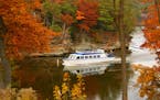 Dells Boat Tours in Wisconsin Dells offers fall-color rides on the Wisconsin River.