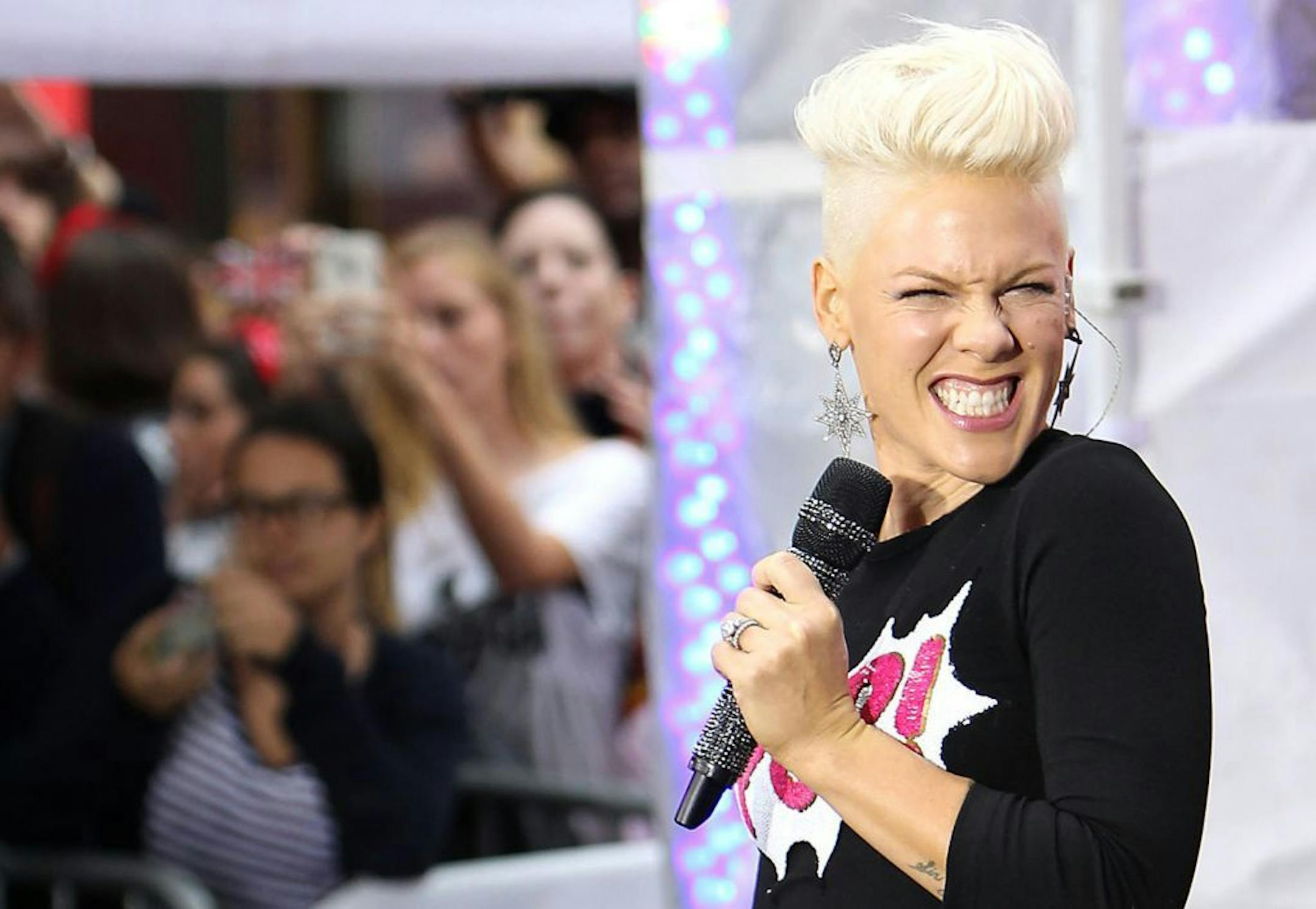 This image released by Starpix shows singer Pink performing during an appearance on the "Today" show, Tuesday, Sept. 18, 2012 in New York. Pink was promoting her new album, "The Truth About Love."
