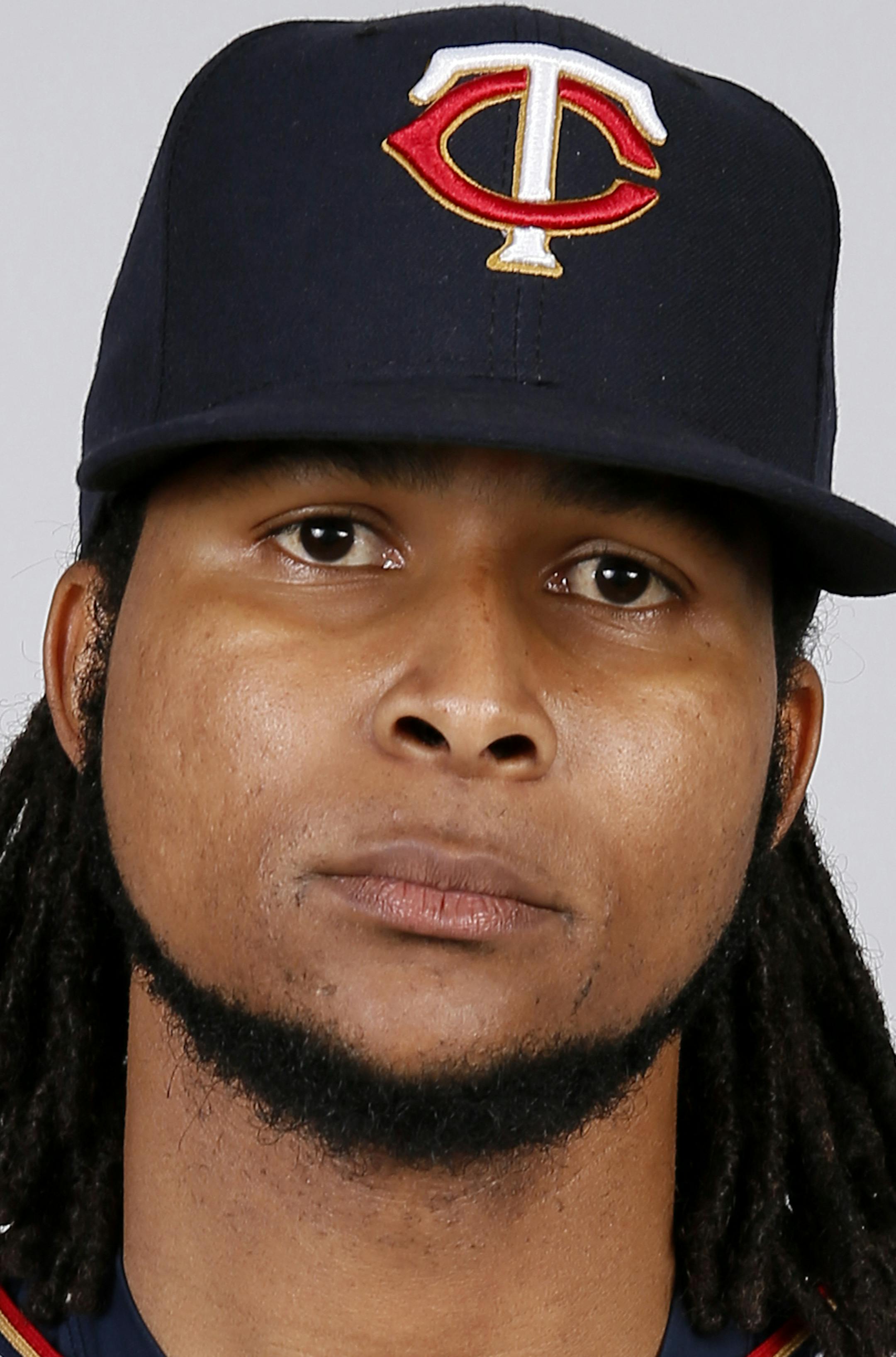 This is a 2015 photo of Ervin Santana of the Minnesota Twins baseball team. This image reflects the Twins active roster as of Tuesday March 3, 2015, when this image was taken. (AP Photo/Tony Gutierrez)