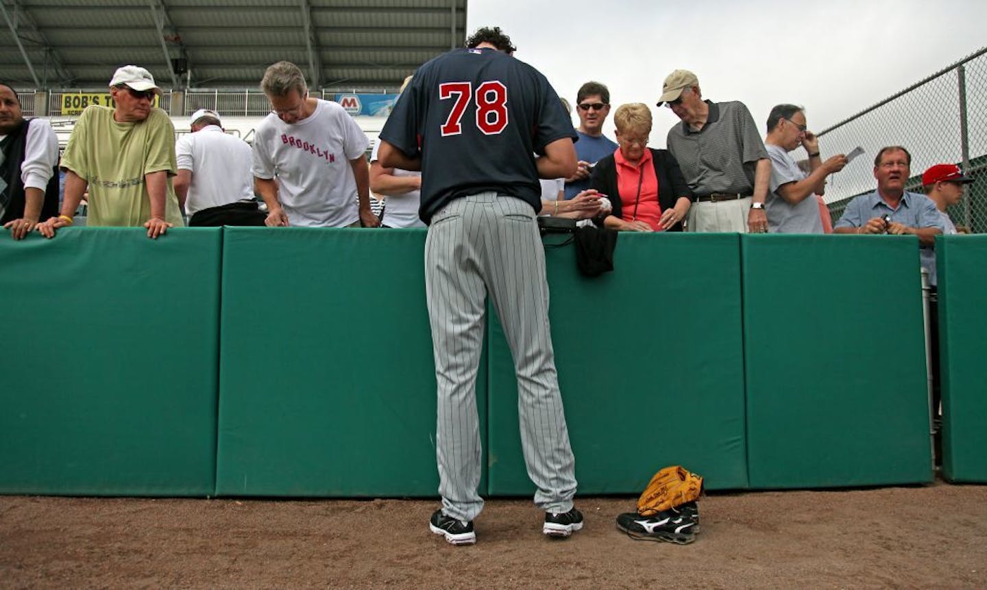 LOEK VAN MIL TWINS 7 FOOT 1 PITCHER SIGNED Game Used retailer MILB Baseball