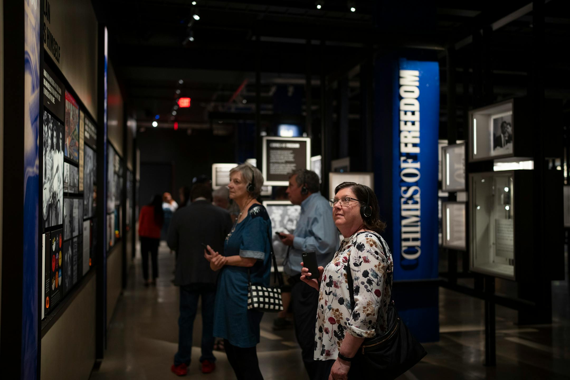 Susan Boulden of Denver was among the first group of ticket holders to enter the Bob Dylan Center in Tulsa, Okla. when it opened to the public on Tuesday, May 10, 2022.