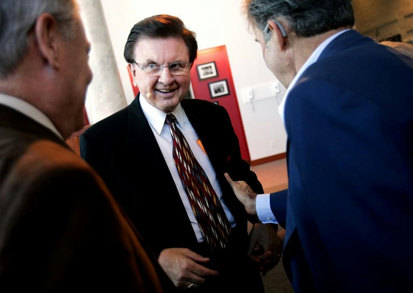 JEFFREY THOMPSON ��jthompson@startribune.com Lakeville, MN - Aug. 12, 2007 - profile of Lowell Lundstrom Pastor Lowell Lundstrom greets parishioners at Celebration Church in Lakeville following a service on Sunday, Aug. 12, 2007. GENERAL INFORMATION: Profile of Lowell Lundstrom, an evangelical pastor who settled in the Twin Cities a decade ago and who claims to have converted more than half a million Christians, on the occasion of the 50th anniversary of his ministry work.