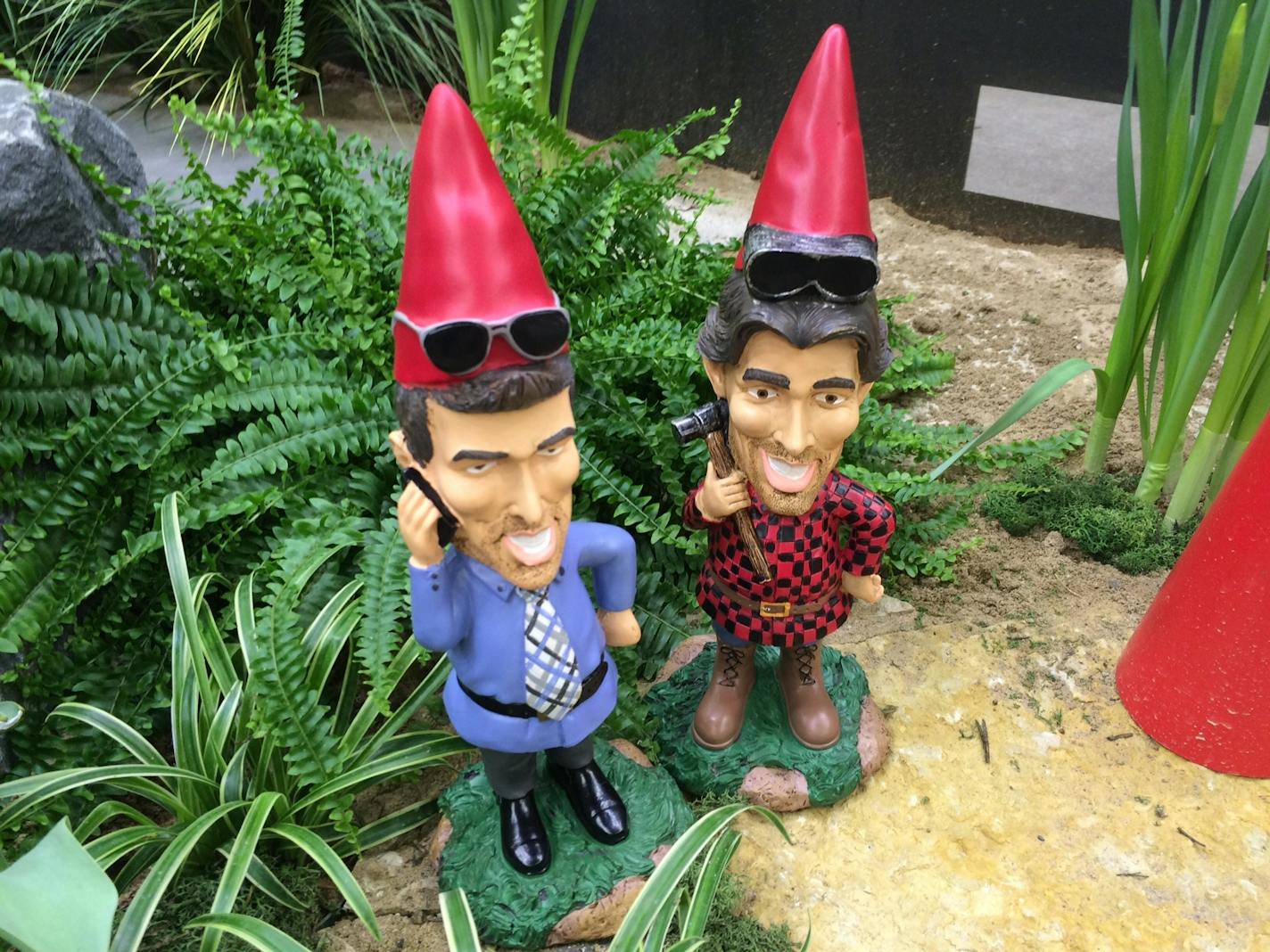 The Property Brothers, Jonathan and Drew Scott, also appeared in gnome versions Saturday at the Home and Garden Show in Minneapolis.