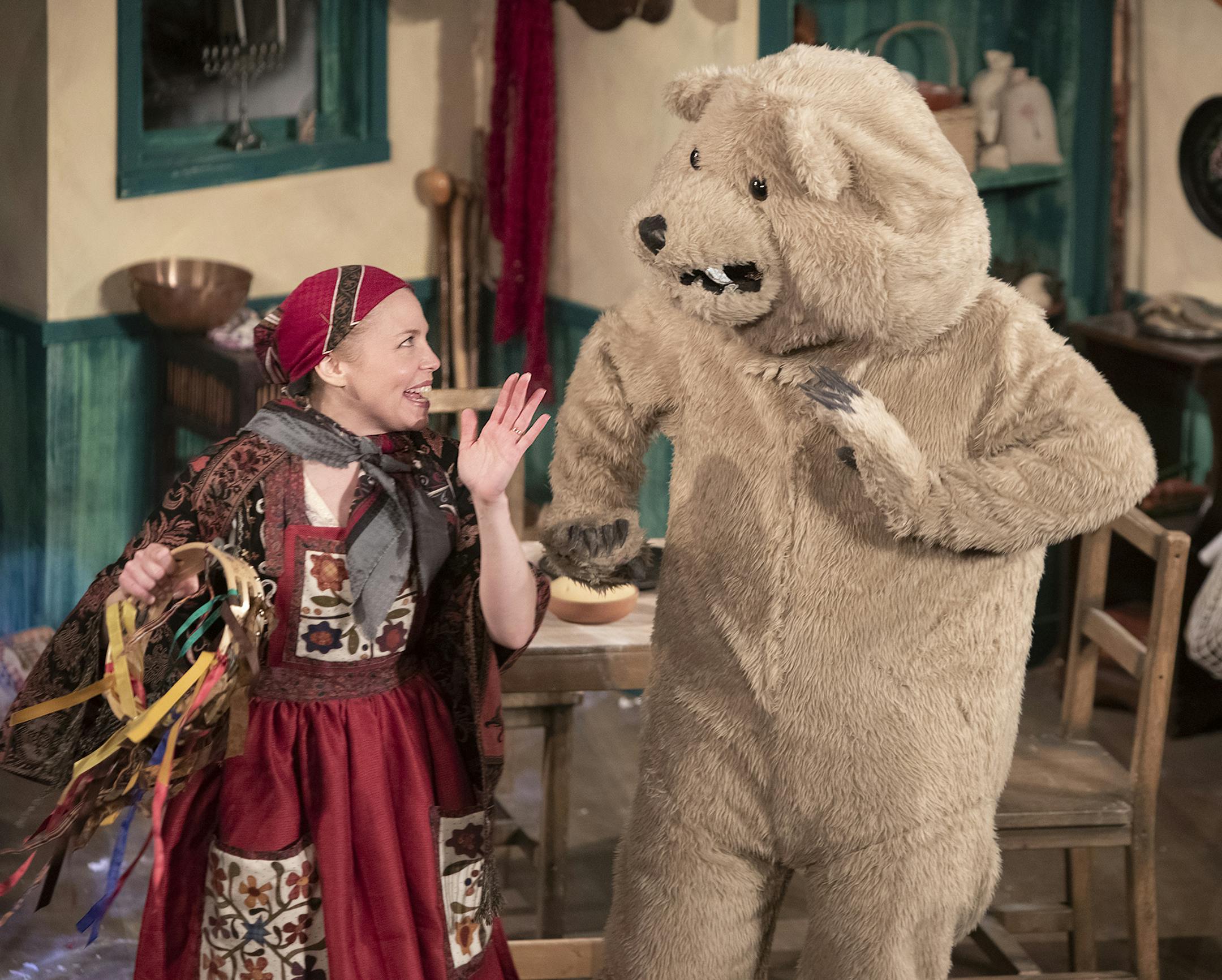 Kim Kivens and Bradley Hildebrandt in "The Chanukah Guest."