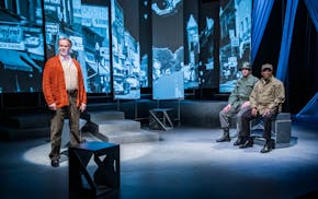 Pearce Bunting, left, Kevin Fanshaw and James A. Williams in a scene from Harrison David Rivers' "A Unique Assignment" at the History Theatre.