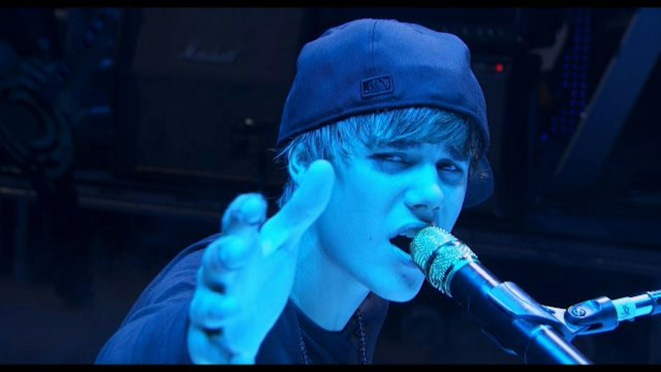 Justin Bieber in his new movie "Never Say Never."