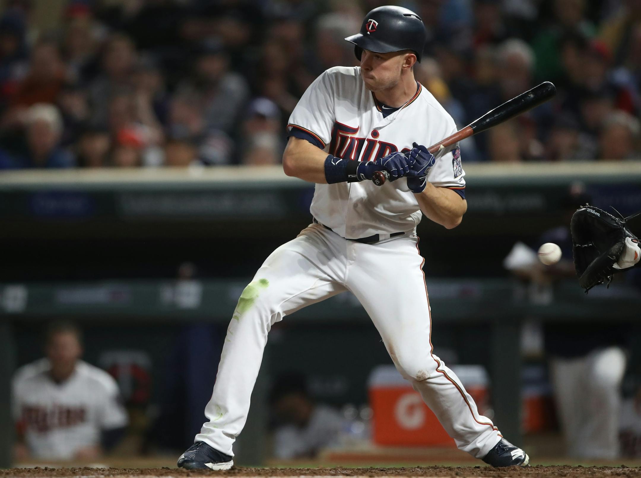 Twins center fielder Max Kepler was called out on strikes in the firth inning at Target Field Tuesday May 1, 2018.