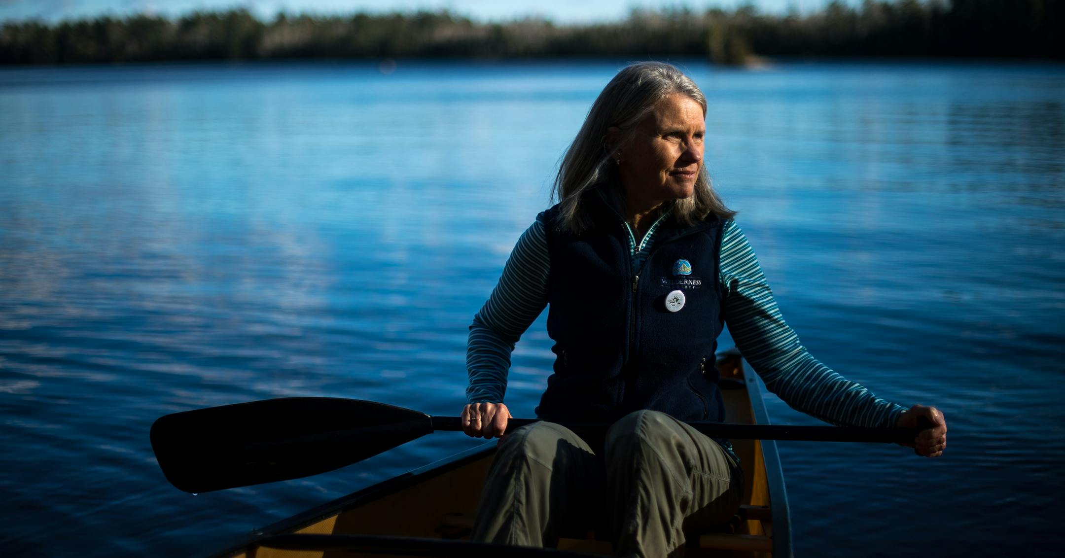 Becky Rom was photographed on the edge of Birch Lake, the proposed site of a Twin Metals copper mine near the edge of the BWCA. ] (AARON LAVINSKY/STAR TRIBUNE) aaron.lavinsky@startribune.com Profile on BWCA environmental activist Becky Rom, who is fighting proposed sulfide ore copper mining near the edge of the BWCA. Photographed Thursday, Nov. 10, 2016 in Ely, Minn.