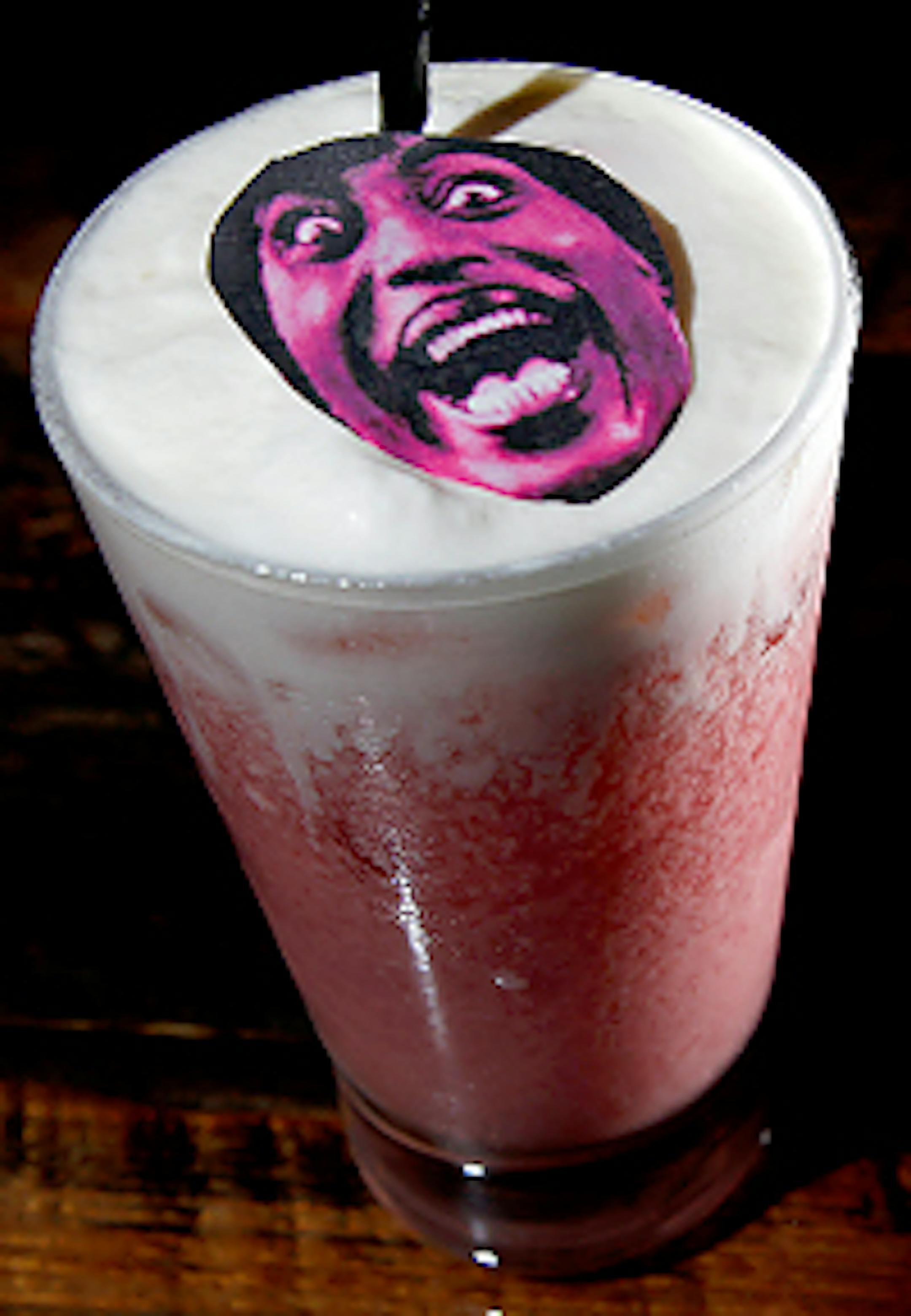 The bar features a frothy punch cocktail called the Little Richard
