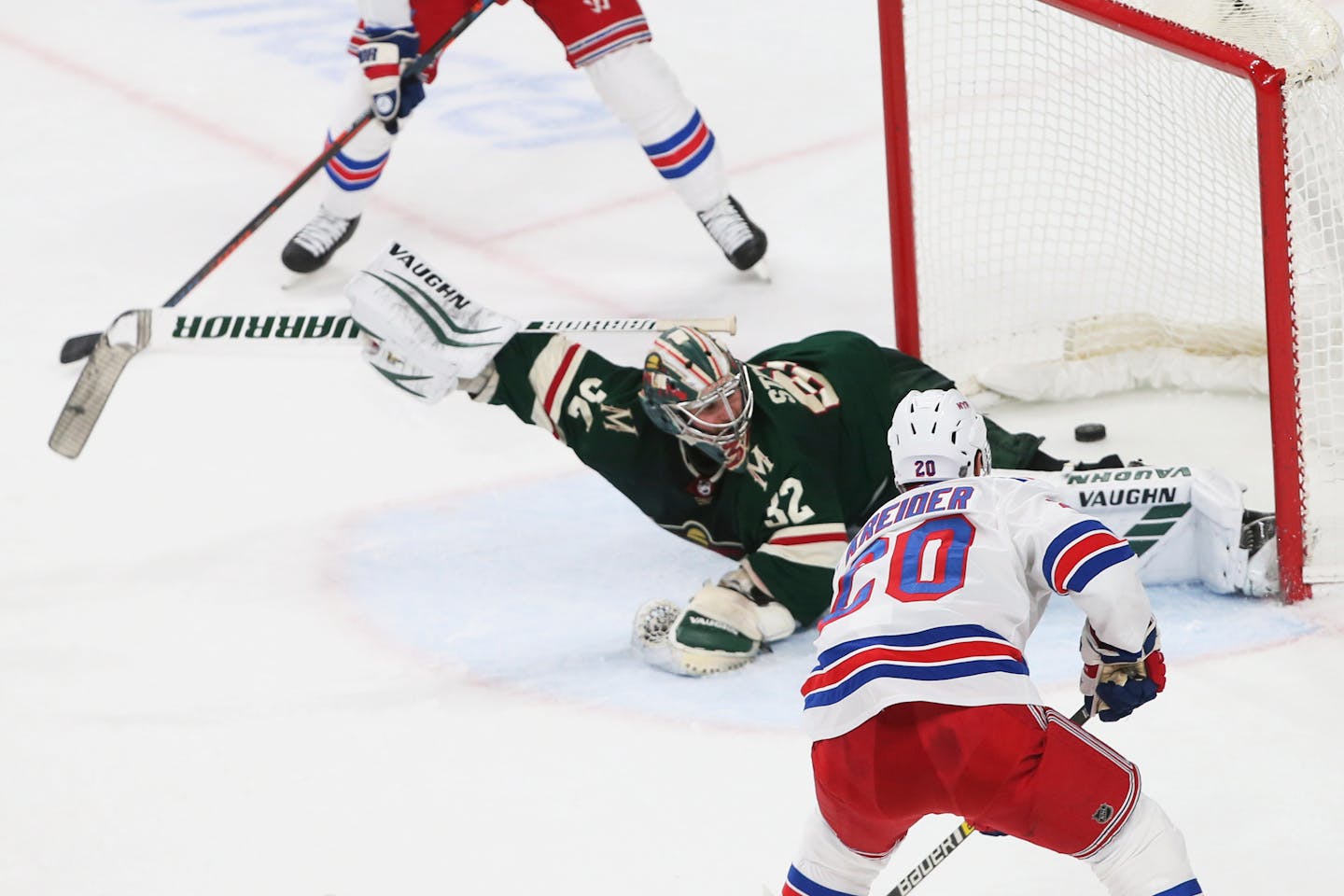 The Wild's Alex Stalock allowed the tying goal Thursday night in St. Paul, about 12 hours before coach Bruce Boudreau was fired.