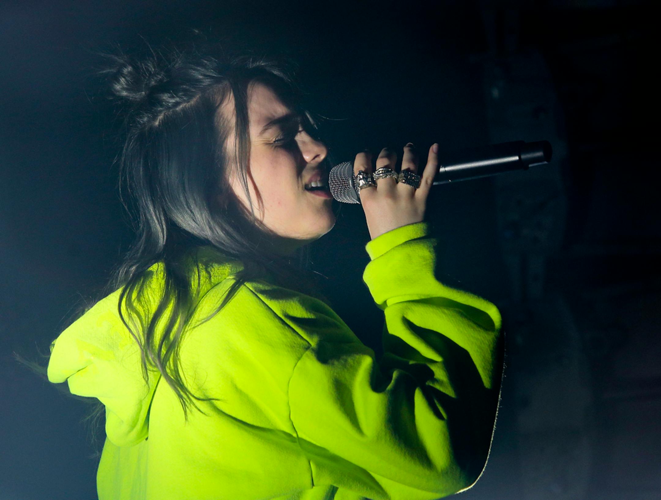 Billie Eilish performs at the Uber Eats House during the South by Southwest Music Festival on Saturday, March 16, 2019, in Austin, Texas. (Photo by Jack Plunkett/Invision/AP)
