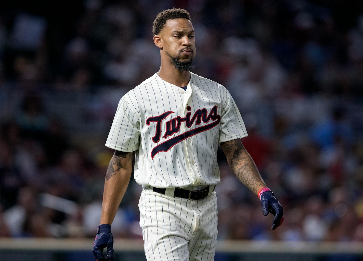 Byron Buxton's ninth-inning blast landed just to the left of the foul pole, a drive that had the Target Field crowd cheering, then groaning as it went foul.