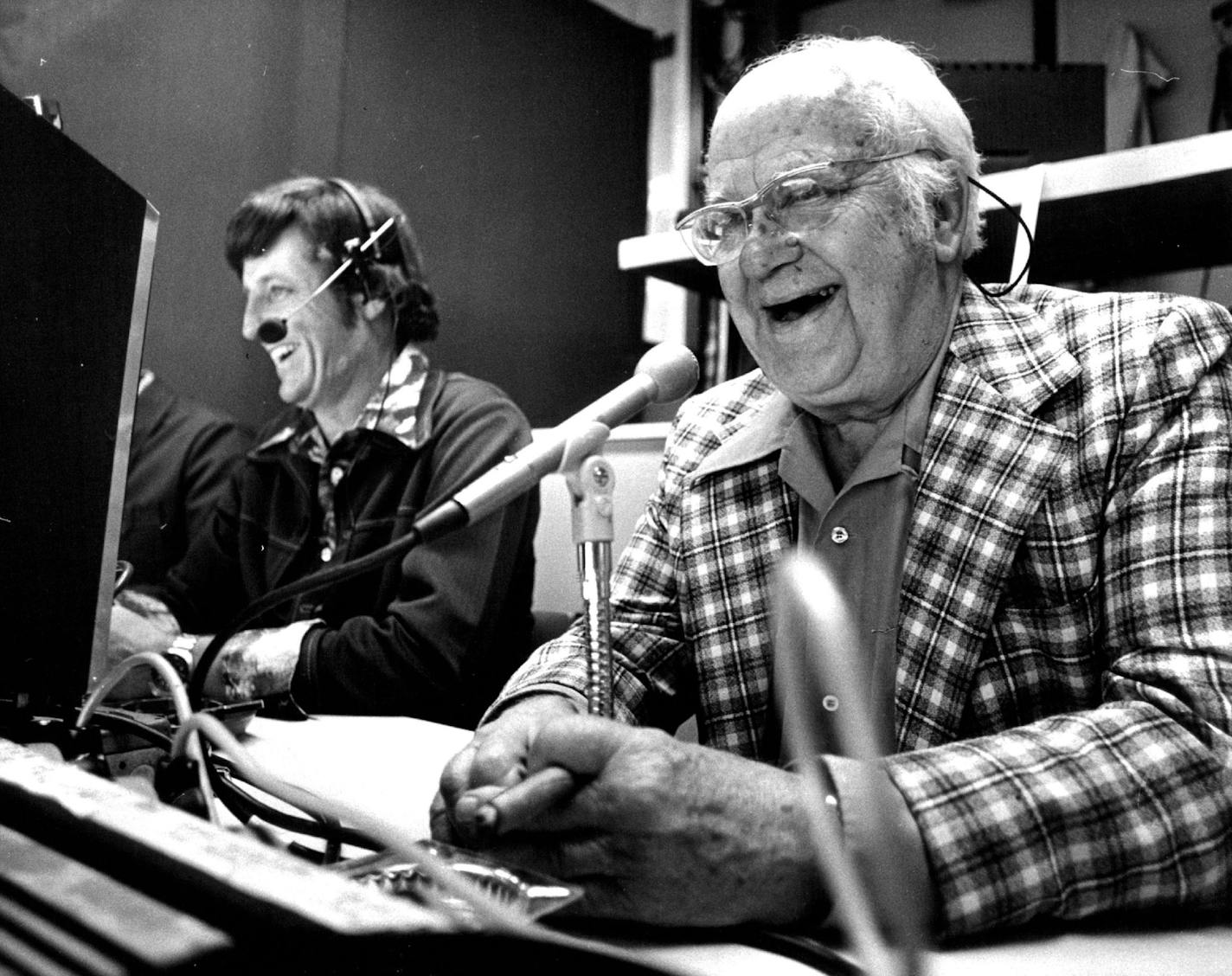 January 1, 1978 Hall in the broadcast booth with Joe Boyle in the summer of 1976. When Babe Ruth died in 1948, Halsey Hall wrote with his own particular flair: "The Babe joined the Celestial All-Stars today." And that's what Halsey himself did Friday when he died of natural causes at his St. Louis Park home at the age of 79 - a Celestial All-Star for sure. June 15, 1976 June 17, 1976 January 2, 1978 Pete Hohn, Minneapolis Star Tribune